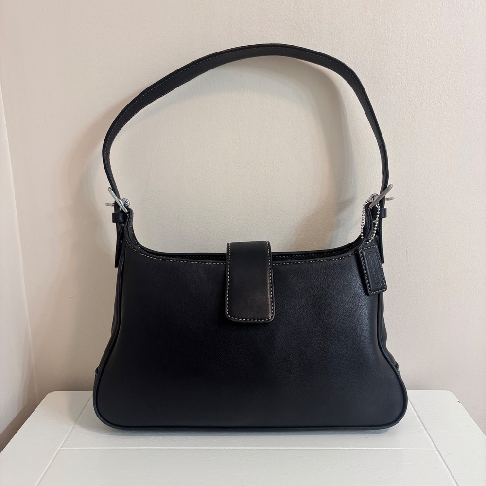 Coach Hamptons Small Shoulder Hobo Legacy Bag Black Leather Vintage Y2K 7789